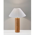 thumbnail image 3 of Adesso Marta 25.5" 1-Light Wood Table Lamp with White Pleated Tapered Shade, 3 of 5