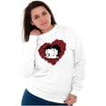 thumbnail image 5 of Betty Boop Heart Wink Blowing Kisses Women Crewneck Sweatshirt Brisco Brands L, 5 of 6