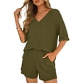 thumbnail image 2 of Shine Up Womens 2 Piece Sets Casual Short Sleeve Tops and Shorts Outfits Summer Lounge Set, 2 of 3