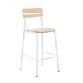 thumbnail image 2 of Flash Furniture Cyprus Contemporary Steel/Wood Slat Back Barstool White/Antique White, 2 of 12