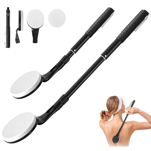 BTideas Lotion Applicator for Back, 25.7" Adjustable Back Lotion Applicator, Sponges for Shower
