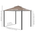thumbnail image 3 of Spaco 10Ft x 10Ft Outdoor Patio Gazebo Canopy Tent Coffee, Easy Up Screened Canopy for Patio and Backyard, Easy Set-up Outdoor Gazebo, 3 of 7