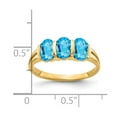 thumbnail image 2 of Solid 14k Yellow Gold 6x4mm Oval Blue Topaz Engagement Ring Size 7.5, 2 of 3