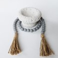 thumbnail image 3 of Minzimin Decor Wood Beads Garland Farmhouse Wall Hanging Decorations Natural Wooden Bead Tassel Decorative for Coffee Table Christmas and Prayer, 3 of 8