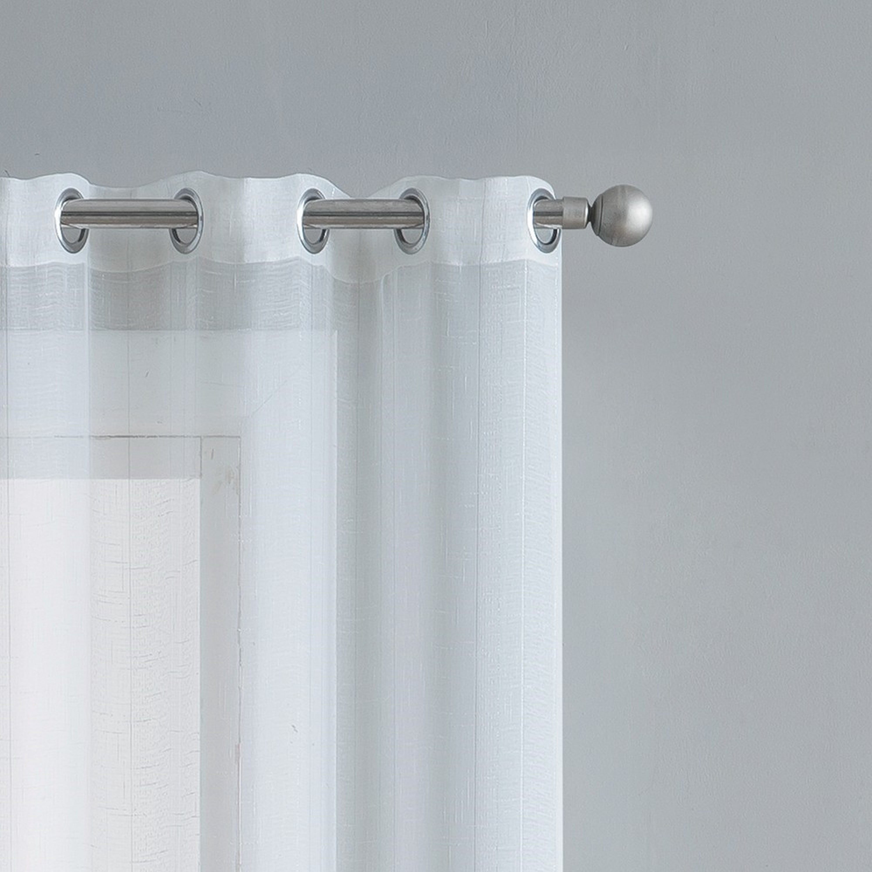VCNY Home Martina 2-Piece White Metallic Sheer Curtain Panel Set, 52" x 96"