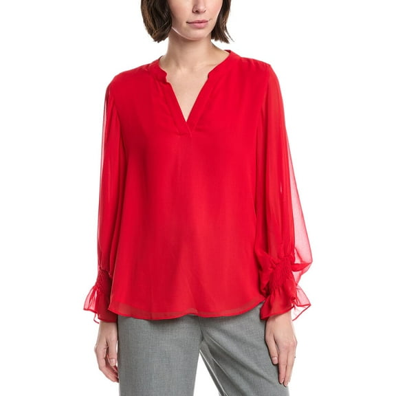 Vince Camuto womens Ruffle Blouse, xs, Red