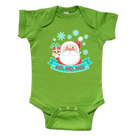 

Inktastic Santa Claus with Snowflakes Ho Ho Ho Gift Baby Boy or Baby Girl Bodysuit