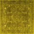 thumbnail image 1 of Ahgly Company Machine Washable Indoor Square Persian Yellow Traditional Area Rugs, 7' Square, 1 of 4