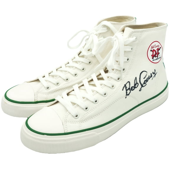 Bob Cousy Autographed White P.F. Flyers All-American HI Cousy Shoes Boston Celtics Size 12 Beckett BAS Witness 236684