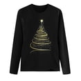 thumbnail image 5 of DPTALR Haut Décontracté pour Femmes à Imprimé de Noël, Col Rond, Coupe Ample, Manches Longues, 5 of 5