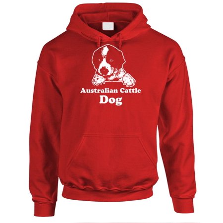 AUSTRALIAN CATTLE DOG - Fleece Pullover Hoodie, Red, XL