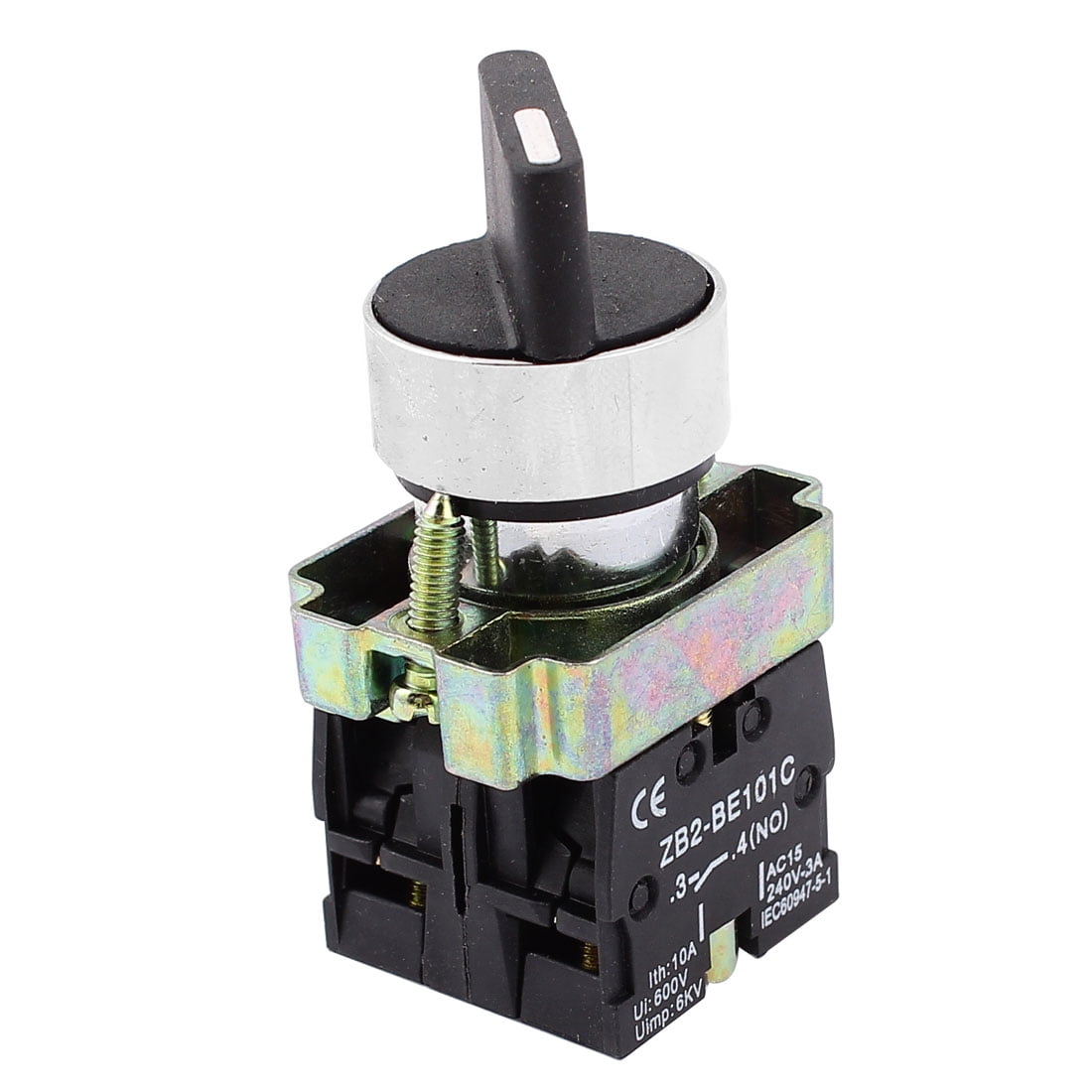 660V 10A On/Off/On Self Lock 3 Postion Rotary Selector Switch 22mm ZB2 ...