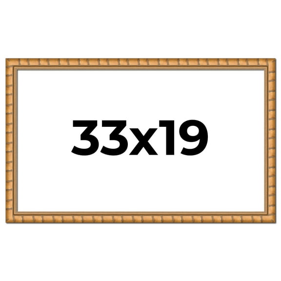 33x19 Frame Gold Real Wood Picture Frame Width 1.5 inches | Interior Frame Depth 0.5 inches |