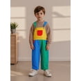 thumbnail image 6 of BemeyourBBs Kids Toddler Baby Boy Girl Denim Overalls Jumpsuit Contrast Color Sleeveless Square Neck Full Length Bib Overall Romper with Adjustable Shoulder Strap, 6 of 9