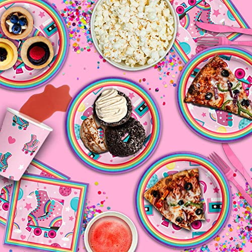 Roller Skating Birthday Party Supplies Set Plates Napkins Cups