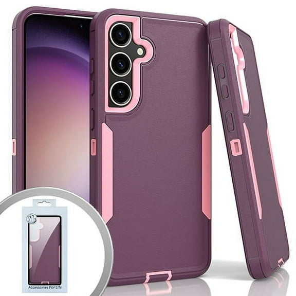 For Samsung Galaxy S24  S24 Plus SM-S926 Slim Tough Hybrid Cell Phone Cover Case - Purple