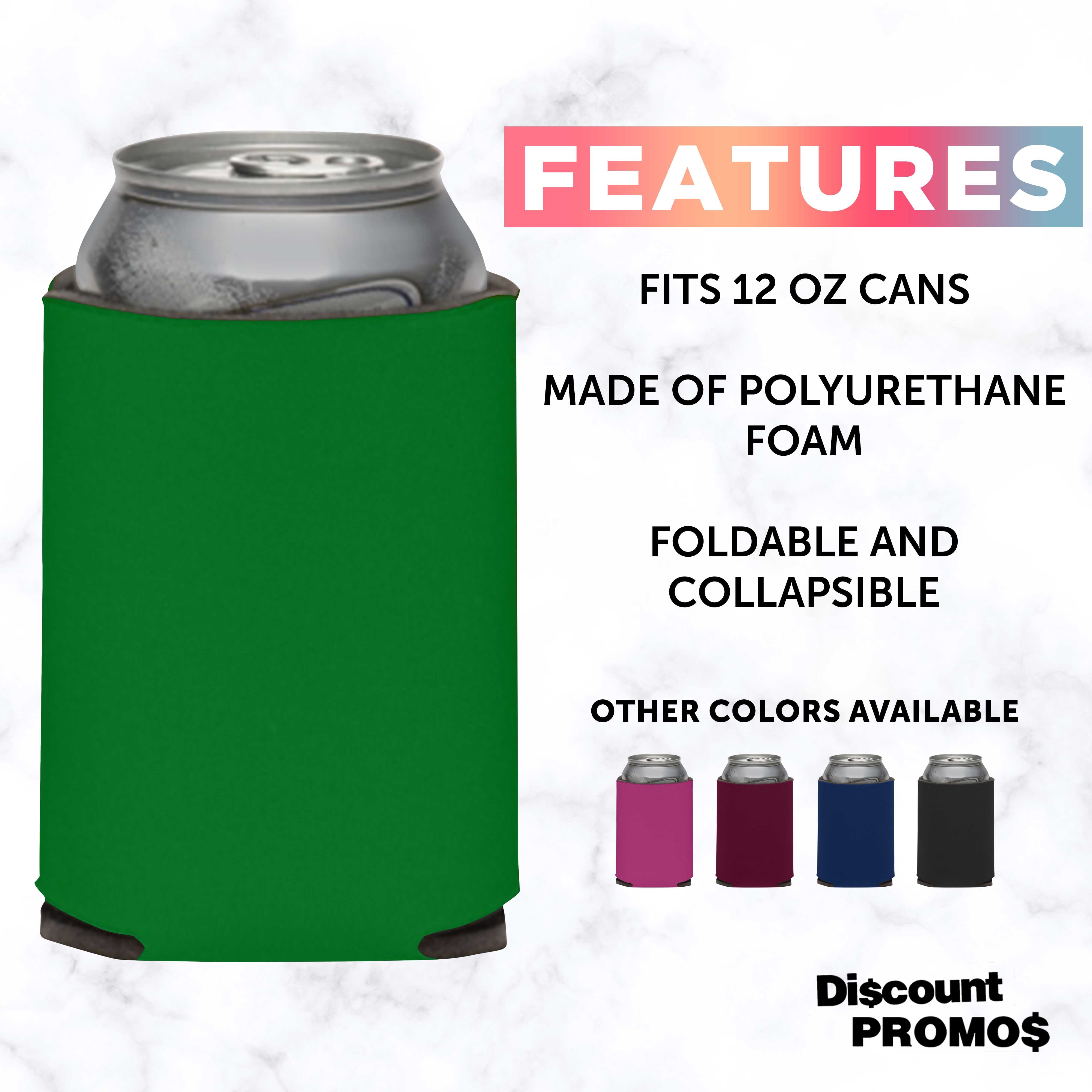 Collapsible Couple Wedding Can Coolers Set of 10, Bulk Pack - Keeps Your Drink Cooler, Great for Beer, Soda, Other Beverages - Kelly Green
