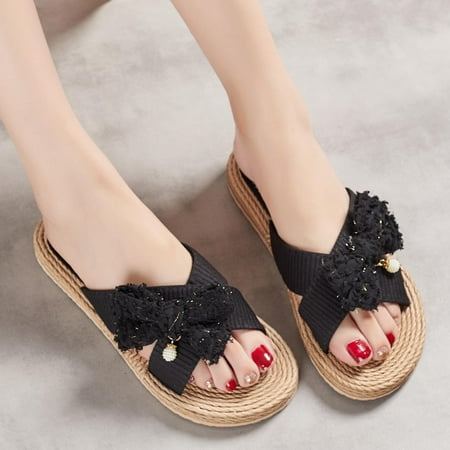 

Aufmer Clearance Sandals for Women Ladies Flats Summer Ladies Beach Sandals Non-Slip Comfortable Casual Slippers