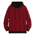 thumbnail image 5 of TOWED22 Hoodies for Men Lightweight Oversized Pullover Sweatshirts Fall Loose Fit Casual Hooded with Pocket(Wine,L), 5 of 7