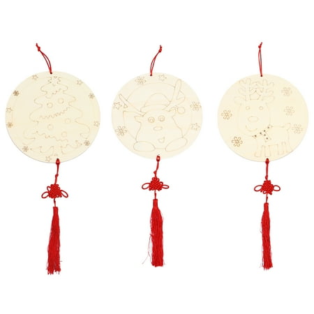 

3Pcs Christmas Wooden Pendant Lovely Pattern Hanging Decor Party Supplies