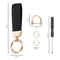 thumbnail image 7 of 2 Pack Genuine Leather Car Keychain, Handmade Knit Sheepskin Key chains for Women, Universal Key Fob Holder with 360 Degree Rotatable, Anti-Lost D-Ring, 4 Keyrings and 2 Screwdriver, 7 of 7