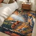 thumbnail image 4 of Area Rugs for Living Room 4x6 Ft, Orange Botanical Elk Non Slip Area Rugs for Kitchen Bedroom Entryway, Farmhouse Deer River Washable Carpet Runner Rug Floor Mats for Bedroom Home Decor, 4 of 9