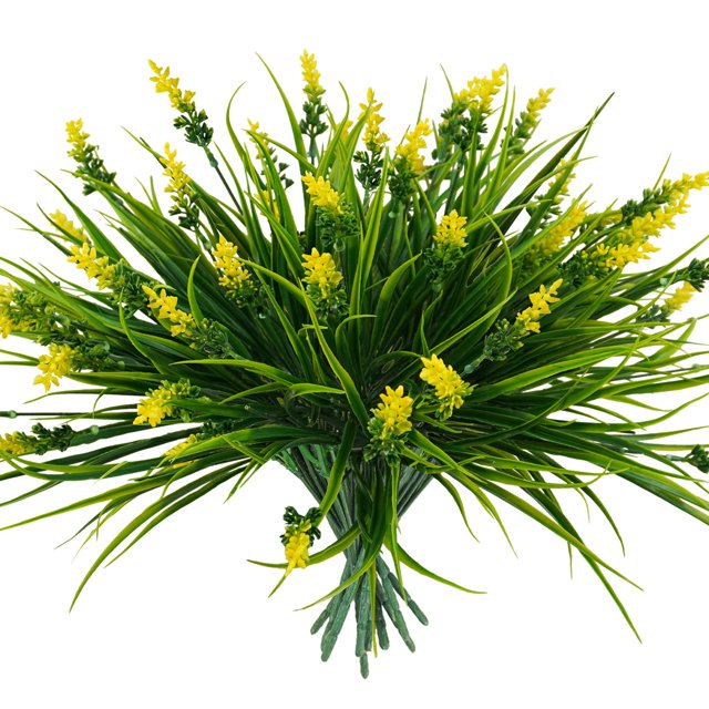 Plantas artificiales Obbsie Monkey Grass, 18,2 cm, resistente a los rayos UV