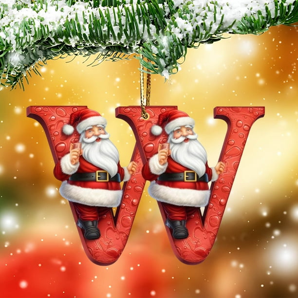 Personalized Acrylic Alphabet Christmas Ornaments DIY Hanging Decorations for Tree and Home