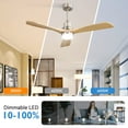 thumbnail image 4 of "Sofucor 52"" Ceiling Fan with Light and Remote, 3 Reversible Burlywood Blades, Nickel Finish", 4 of 12