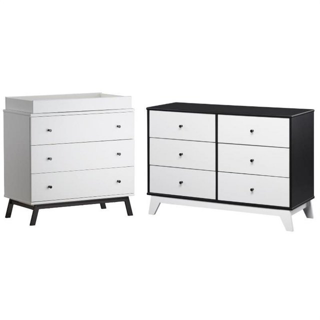 Home Square 2Piece Set with 3 Drawer Changing Table & 6 Drawer Dresser