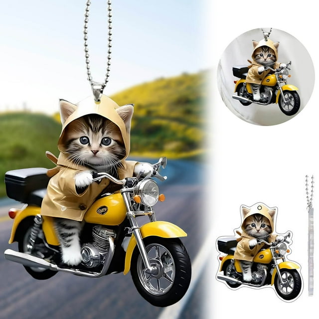 Hop Motorcycle Riding Cartoon Acrylic Keychain Pendant for Car Keys and Backpack Decoration