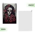 thumbnail image 2 of ONETECH Skull Roses Gothic Golf Towel Father's Day 24x16in 1PC, 2 of 7