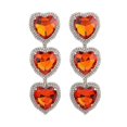 thumbnail image 2 of Pendientes colgantes grandes Yashi estilo bohemio con forma de corazón de rosa y Diamantes de imitación E1555 Color AB Dorado, 2 of 5