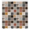 thumbnail image 2 of Ambesonne Vintage Shower Curtain, Square Scotch Plaid Stripes, 69"Wx70"L, Pale Caramel, 2 of 4