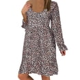 thumbnail image 2 of Robe à Manches Longues Femme Grande Taille Ample Imprimé Léopard Mini Robe Longue Robe Grande Taille Femme Robe à Manches Longues Grande Taille pour Femme, 2 of 9