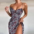 thumbnail image 2 of Leutsin Ladies Printed Slim Sleeveless Sling Strap Off Shoulder Open Back Dress, 2 of 4