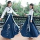 thumbnail image 3 of Hanfu-Hanbok chino para mujer, disfraz para adulto, estudiante Ming, Sarong, largo de cintura mejorado, conjuntos de cuello diario, vestido de fiesta, 2022, 3 of 5
