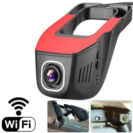 Dvr Hidden Video - 170° Wide Angle 1080P WIFI DVR Vehicle Camera Hidden Car HD Video Recorder Dash Cam Night Vision