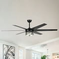 thumbnail image 4 of Parrot Uncle Ceiling Fan with Lights and Remote 70 inch Large Ceiling Fan with LED Light Indoor Ceiling Fan for with Light, Black, 4 of 10