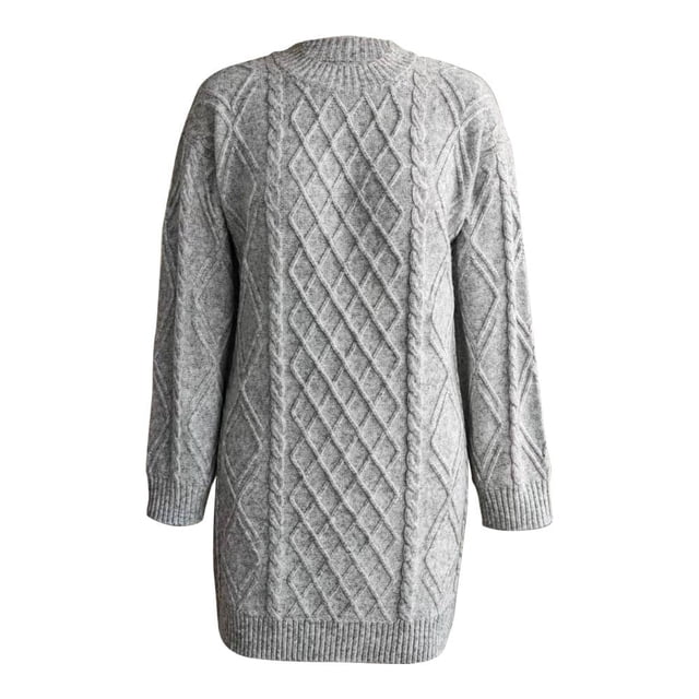 Vestido George para Mujer, Largo, con Cuello Redondo, Tejido Gris Talla G