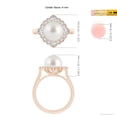 thumbnail image 5 of ANGARA South Sea Cultured Pearl Cushion Halo Engagement Ring in 14K Rose Gold for Women | June Birthstone, Birthday, Anniversary, Jewelry Gift for Women | Pearl Ring, 5 of 8