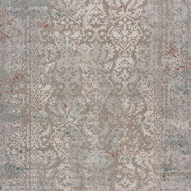 LR Resources IMAGI81515STW2277 Clouded Mashad Rectangle Area Rug Gray & Wine - 2 ft. 2 in. x 7 ft. 7 in.