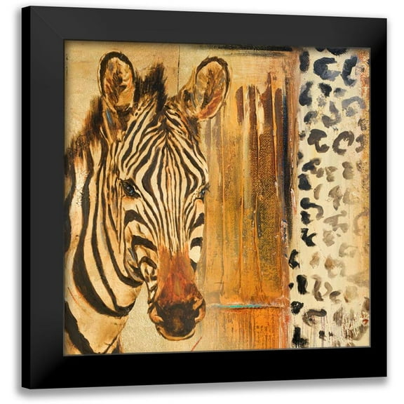 Pinto, Patricia 12x12 Black Modern Framed Museum Art Print Titled - New Safari on Gold Square I