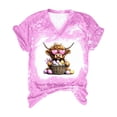 thumbnail image 1 of Camiseta de Cuello Redondo de Manga Corta de la Mujer, Top de Moda para Invierno Y Primavera Impresa de Navidad Casual 3/4, 1 of 4