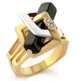 thumbnail image 2 of Luxe Jewelry Designs Women's Gold Plated Brass Ring with Semi Precious Black Jet Onyx - Size 6 (Pack, 2 of 2