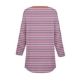 thumbnail image 5 of YUGYXL Casual Henley Shirts for Women Three Quarter Sleeve Tshirts Trendy Striped Blouses Tops Ladies Tunics Tees Pink S, 5 of 5