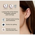 thumbnail image 4 of THE PEARL SOURCE Round Pink Freshwater Real Pearl Earrings for Women - 14k Gold Stud Earrings | Hypoallergenic Earrings with Genuine Cultured Pearls, 8.0-9.0mm, 4 of 6
