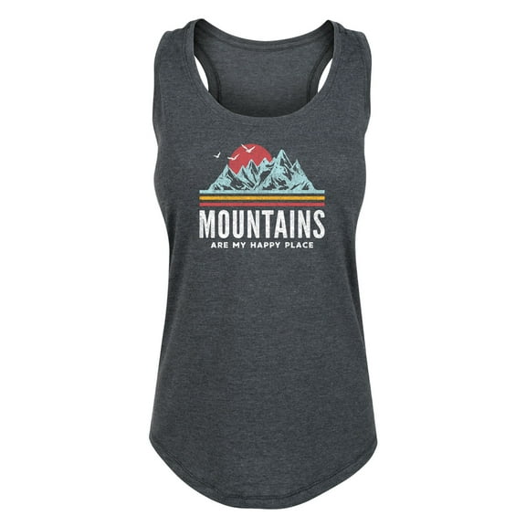 Instant Message - Mountains Are My Happy Place - Women's Racerback Tank