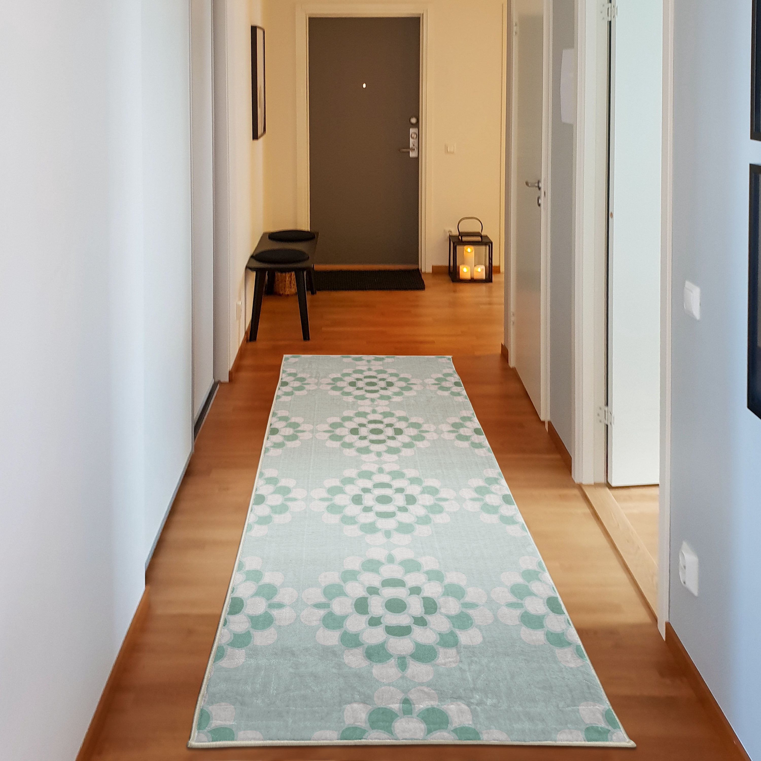 Horizontal Shape Rug Floral Decorative Rug, Abstract Horizontal Lines Geometric Bold Thin ...
