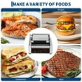 thumbnail image 7 of Garvee Commercial 1800W Panini Press, Adjustable Temp, 9x9" Stainless Steel Grill for Sandwiches/Burgers, 7 of 7